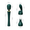 Вибромассажер с насадками Zalo — Kyro Wand Turquoise Green || Вібромасажер з насадками Zalo — Kyro Wand Turquoise Green