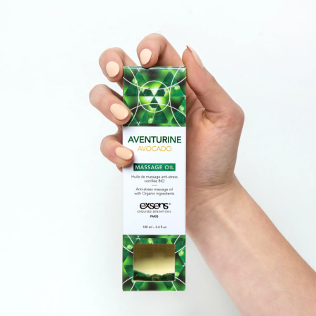 Массажное масло EXSENS Aventurine Avocado (анти-стресс с авантюрином) 100мл, натуральное || Масажна олія EXSENS Aventurine Avocado (антистрес з авантюрином) 100мл, натуральна