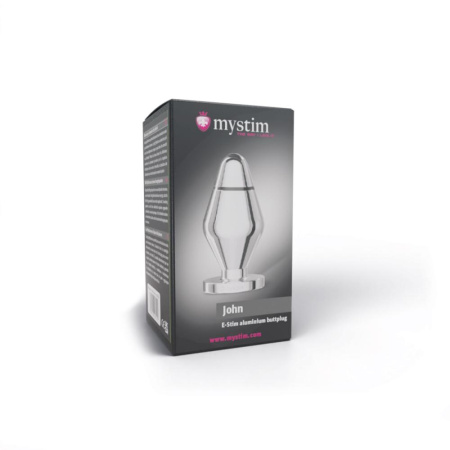 Металлическая анальная пробка Mystim John для электростимулятора, диаметр 5см || Металева анальна пробка Mystim John для електростимулятора, діаметр 5 см