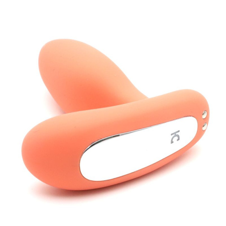 Вибропробка и массажер простаты 2-в-1 KISTOY Gordon Orange с пультом ДУ, гибкая ножка || Вібропробка і масажер простати 2-в-1 KISTOY Gordon Orange з пультом ДК, гнучка ніжка