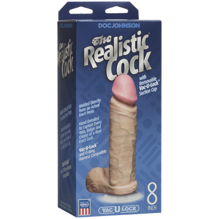 Фаллоимитатор Doc Johnson The Realistic Cock 8 inch White - PVC, Vack-U-Lock, диаметр 5,1см || Фалоімітатор Doc Johnson The Realistic Cock 8 inch White - PVC, Vack-U-Lock, діаметр 5,1 см