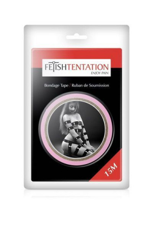 Скотч для бондажа Fetish Tentation Rose (15 м), не липнет к коже и волоскам, только сам к себе || Скотч для бондажа Fetish Tentation Rose (15 м), не липне до шкіри і волосків, тільки сам до себе