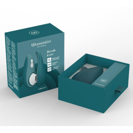 Вакуумный клиторальный стимулятор Womanizer Liberty 2 Dark Petrol || Вакуумний кліторальний стимулятор Womanizer Liberty 2 Dark Petrol