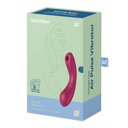 Вакуумный стимулятор с вибрацией Satisfyer Curvy Trinity 1 Red, игрушка 3в1 || Вакуумний стимулятор з вібрацією Satisfyer Curvy Trinity 1 Red, іграшка 3в1