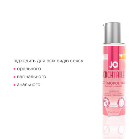 Лубрикант на водной основе JO Cocktails — Cosmopolitan без сахара, растительный глицерин (60 мл) || Лубрикант на водній основі JO Cocktails — Cosmopolitan без цукру, рослинний гліцерин (60 мл)