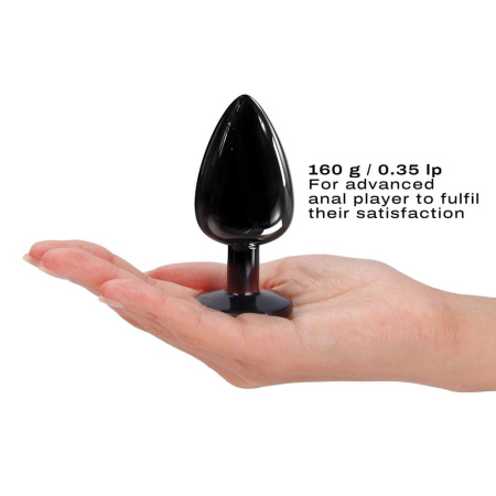 Металлическая анальная пробка с кристаллом Dorcel Diamond Plug Black L || Металева анальна пробка з кристалом Dorcel Diamond Plug Black L