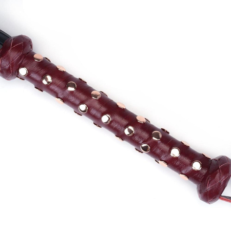 Флоггер Liebe Seele Wine Red Studded Flogger, натуральная кожа || Флогер Liebe Seele Wine Red Studded Flogger, натуральна шкіра