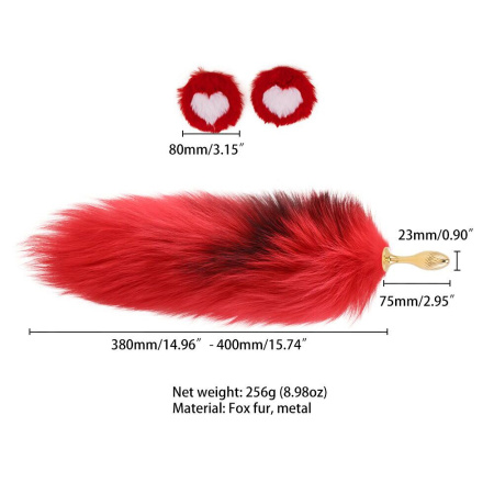 Анальная пробка с хвостом лисицы LOCKINK SEVANDA Red Vixen Set with Pear-shape Plug || Анальна пробка з хвостом лисиці LOCKINK SEVANDA Red Vixen Set with Pear-shape Plug