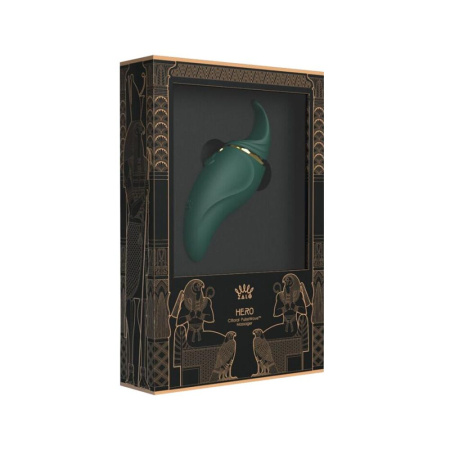 Вибратор 2в1 с язычком Zalo — Hero Jewel Green, кристалл Swarovski || Вібратор 2в1 з язичком Zalo — Hero Jewel Green, кристал Swarovski