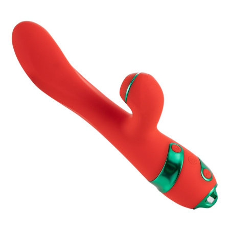 Вибратор-кролик с флоггером LOCKINK SEVANDA Whip Vibrating Massage Wand - Red & Green || Вібратор-кролик з флогером LOCKINK SEVANDA Whip Vibrating Massage Wand - Red & Green