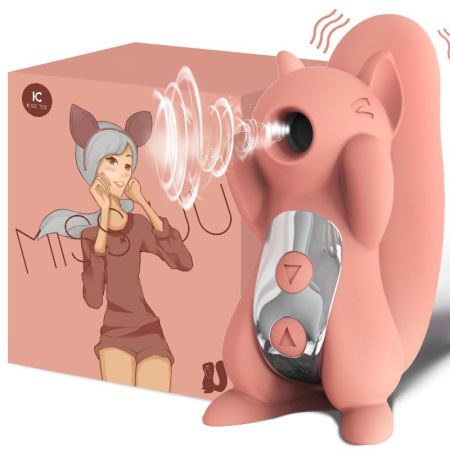 Вакуумный стимулятор с вибрацией KISTOY Miss UU Orange, игрушка 2-в-1 || Вакуумний стимулятор з вібрацією KISTOY Miss UU Orange, іграшка 2-в-1