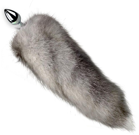 Металлическая анальная пробка с хвостом из натурального меха Art of Sex size M Artctic fox || Металева анальна пробка з хвостом із натурального хутра Art of Sex size M Artctic fox