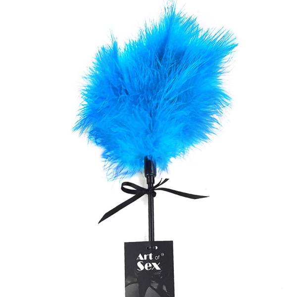 Щекоталка со шлепалкой Пика Art of Sex – Puff Peak, голубая