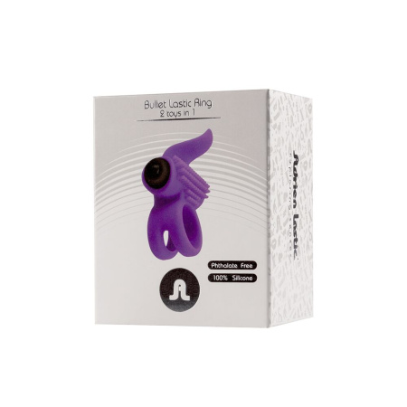 Эрекционное виброкольцо Adrien Lastic Bullet Lastic Ring с язычком и щеточкой для стимуляции клитора || Ерекційне віброкільце Adrien Lastic Bullet Lastic Ring з язичком і щіточкою для стимуляції клітора