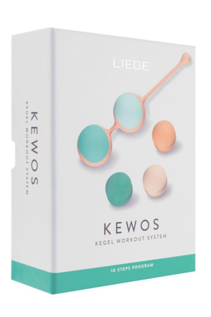 Вагінальні кульки Liebe Kewos — Peach/Mint, 5 кульок у комплекті, 15, 25, 35, 45 та 55 г