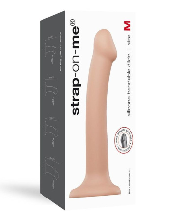 Насадка для страпона Strap-On-Me Dual Density Dildo Flesh M, диаметр 3,3см, двухслойная, гибкая || Насадка для страпона Strap-On-Me Dual Density Dildo Flesh M, діаметр 3,3 см, двошарова, гнучкий