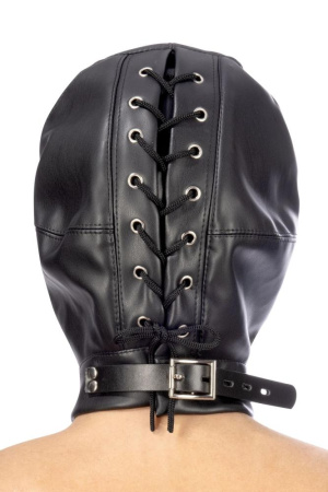 Капюшон с кляпом для БДСМ Fetish Tentation BDSM hood in leatherette with removable gag || Капюшон з кляпом для БДСМ Fetish Tentation BDSM hood in leatherette with removable gag