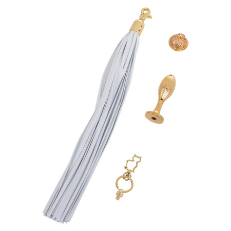 Металлическая анальная пробка Хвост пони LOCKINK SEVANDA White Pony-Tail Anal Pear-shape Plug || Металева анальна пробка Хвіст поні LOCKINK SEVANDA White Pony-Tail Anal Pear-shape Plug