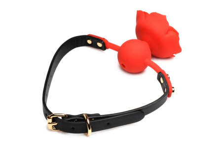 Силиконовый кляп с розой Master Series: Blossom Silicone Rose Gag – Red || Силіконовий кляп з трояндою Master Series: Blossom Silicone Rose Gag – Red