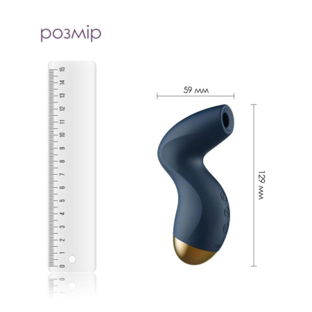 Вакуумный клиторальный стимулятор Svakom Pulse Pure Navy Blue, 5 режимов, 5 интенсивностей в каждом || Вакуумний кліторальний стимулятор Svakom Pulse Pure Navy Blue, 5 режимів, 5 інтенсивностей у кожному