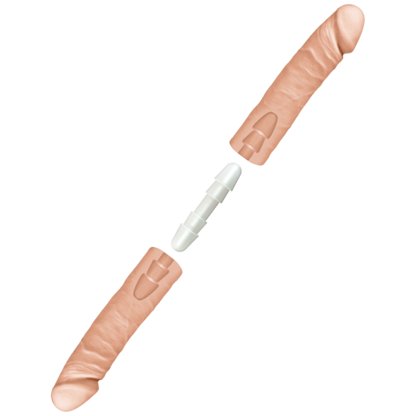 Фалоімітатор подвійний Doc Johnson The D - Double D - 16 Inch - ULTRASKYN, діаметр 4,4 см, Vack-U-Lo