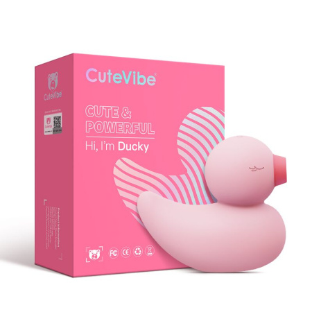 Вакуумный вибратор-уточка CuteVibe Ducky Pink || Вакуумний вібратор-качечка CuteVibe Ducky Pink