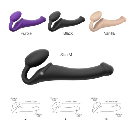 Безремневой страпон с вибрацией Strap-On-Me Vibrating Violet XL, диам. 4,5см, пульт ДУ, регулируемый || Безремінний страпон з вібрацією Strap-On-Me Vibrating Violet XL, діам. 4,5 см, пульт ДК, регульовани