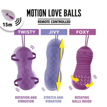 Вагинальные шарики с массажем и вибрацией FeelzToys Motion Love Balls Twisty с пультом ДУ, 7 режимов || Вагінальні кульки з масажем і вібрацією FeelzToys Motion Love Balls Twisty з пультом ДК, 7 режимів