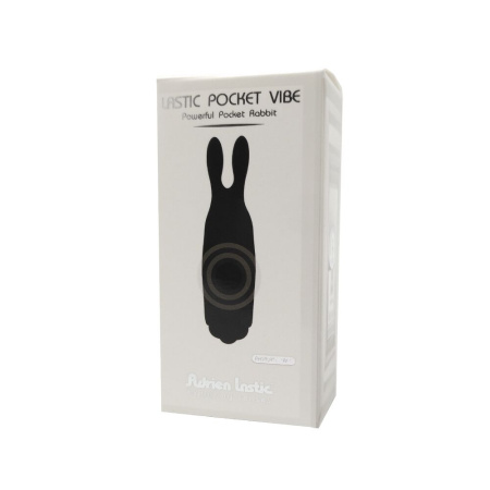 Вибропуля Adrien Lastic Pocket Vibe Rabbit Black со стимулирующими ушками || Віброкуля Adrien Lastic Pocket Vibe Rabbit Black зі стимулювальними вушками