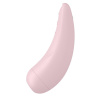 Вакуумный клиторальный стимулятор Satisfyer Curvy 2+ Pink с управлением через интернет || Вакуумний кліторальний стимулятор Satisfyer Curvy 2+ Pink з керуванням через інтернет