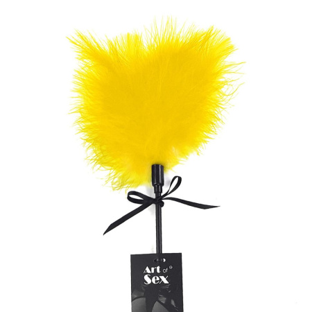 Щекоталка со шлепалкой Пика Art of Sex – Puff Peak, желтая || Лоскітка зі шльопалкою Піка Art of Sex – Puff Peak, жовта
