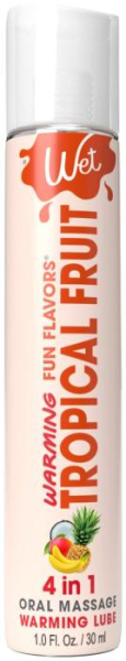 Согревающий лубрикант на водной основе Wet Warming Tropical Explosion 4 in 1, без сахара (30 мл)