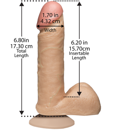 Фаллоимитатор Doc Johnson The Realistic Cock 6 inch White - PVC, Vack-U-Lock, диаметр 4,3см || Фалоімітатор Doc Johnson The Realistic Cock 6 inch White - PVC, Vack-U-Lock, діаметр 4,3 см