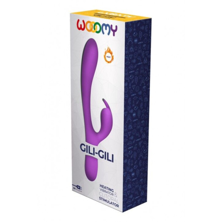 Вибратор-кролик Wooomy Gili-Gili Vibrator with Heat Purple, отросток с ушками, подогрев до 40°С || Вібратор-кролик Wooomy Gili-Gili Vibrator with Heat Purple, відросток з вушками, підігрів до 40°С