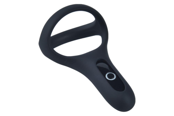 Двойное эрекционное кольцо Fun Town Rise Black, управление со смартфона