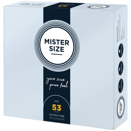 Презервативы Mister Size - pure feel - 53 (36 condoms), толщина 0,05 мм || Презервативи Mister Size - pure feel - 53 (36 condoms), товщина 0,05 мм