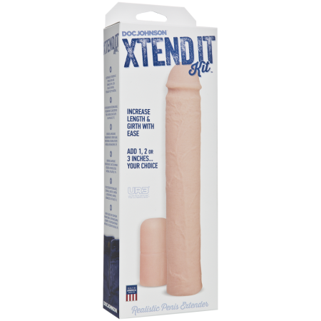 Насадка на член Doc Johnson Xtend It Kit White, удлиняющая (до +7,6 см) и утолщающая (до +1,2 см) || Насадка на член Doc Johnson Xtend It Kit White, подовження (до +7,6 см) і потовщення (до +1,2 см)
