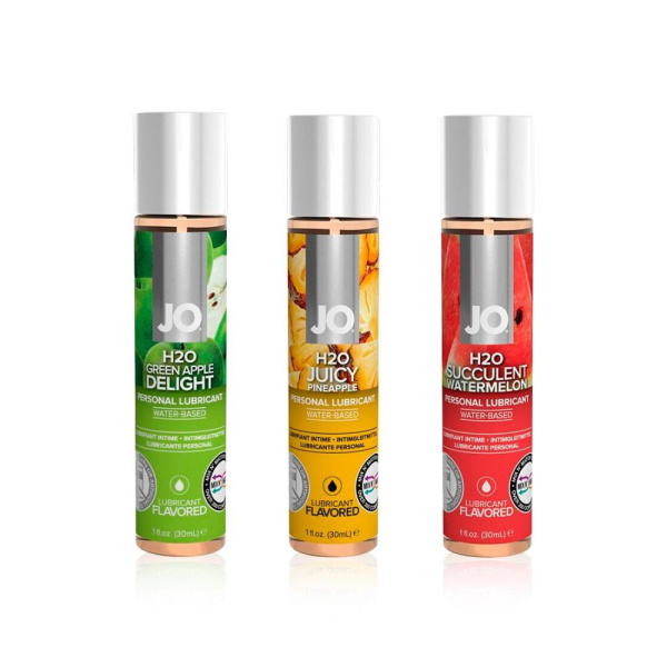 Набор «Сочный фрукт», 3 вкусовые смазки System JO, яйцо-мастурбатор Svakom, кубики System JO