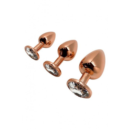 Металлическая анальная пробка Wooomy Tralalo Rose Gold Metal Plug Size L, диаметр 4 см, длина 9 см || Металева анальна пробка Wooomy Tralalo Rose Gold Metal Plug Size L, діаметр 4 см, довжина 9 см