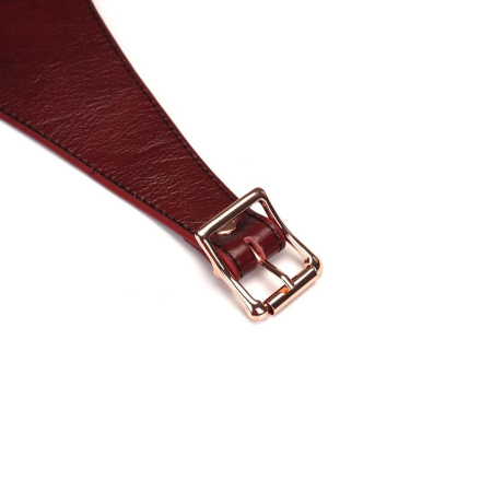 Кожаные трусы для страпона Liebe Seele Wine Red Strap on Harness, универсальный размер || Шкіряні трусики для страпона Liebe Seele Wine Red Strap on Harness, універсальний розмір