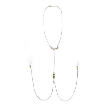 Украшение с цепочками и бусинами для сосков Art of Sex – Silvestra || Прикраса з ланцюжками та намистинами для сосків Art of Sex – Silvestra