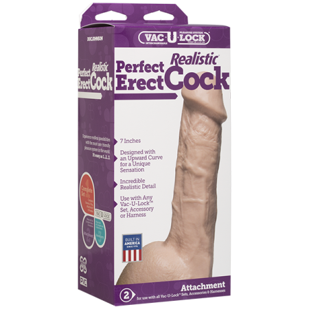 Фаллоимитатор Doc Johnson - 7 Inch Perfect Erect Cock, диаметр 3,8см, большая головка, Vac-U-Lock || Фалоімітатор Doc Johnson - 7 Inch Perfect Erect Cock, діаметр 3,8см, велика голівка, Vac-U-Lock