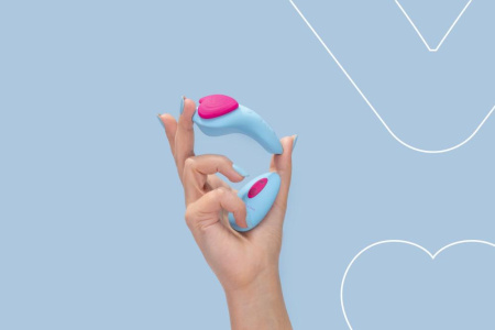 Вибратор в трусики FairyGasm HeartGem blue, на магните, пульт ДУ || Вібратор у трусики FairyGasm HeartGem blue, на магніті, пульт ДК