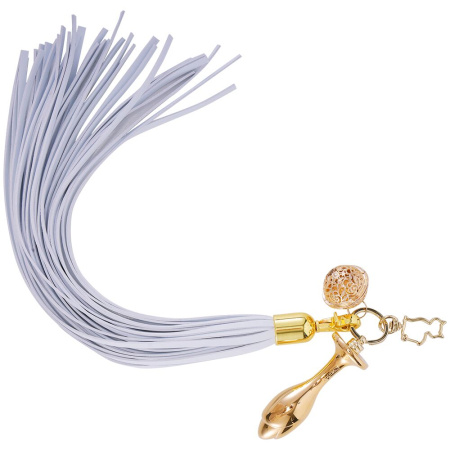 Металлическая анальная пробка Хвост пони LOCKINK SEVANDA White Pony-Tail Anal Rose-shape Plug || Металева анальна пробка Хвіст поні LOCKINK SEVANDA White Pony-Tail Anal Rose-shape Plug