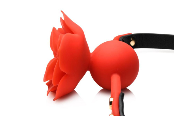 Силиконовый кляп с розой Master Series: Blossom Silicone Rose Gag – Red