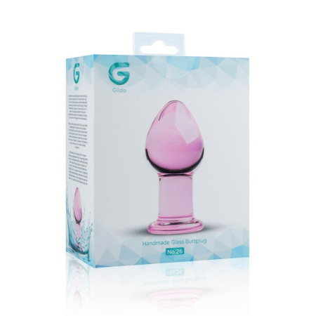 Розовая анальная пробка из стекла Gildo Pink Glass Buttplug No. 27 || Рожева анальна пробка зі скла Gildo Pink Glass Buttplug