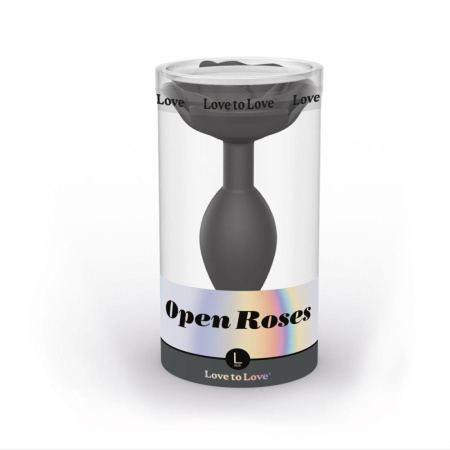 Силиконовая анальная пробка Love To Love OPEN ROSES L SIZE - BLACK ONYX || Силіконова анальна пробка Love To Love OPEN ROSES L SIZE - BLACK ONYX