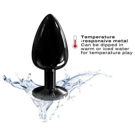 Металлическая анальная пробка с кристаллом Dorcel Diamond Plug Black L || Металева анальна пробка з кристалом Dorcel Diamond Plug Black L