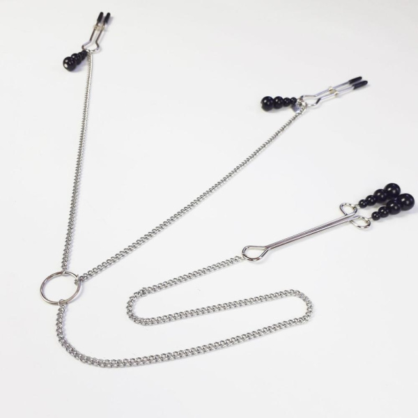 Зажимы для сосков и клитора Art of Sex - Nipple and clit clamps Black Pearl