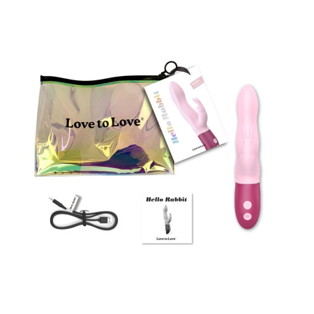 Вибратор-кролик Love To Love Hello Rabbit Rose с гибким стволом и стимуляцией точки G, 2 мотора || Вібратор-кролик Love To Love Hello Rabbit Rose з гнучким стовбуром і стимуляцією точки G, 2 мотори